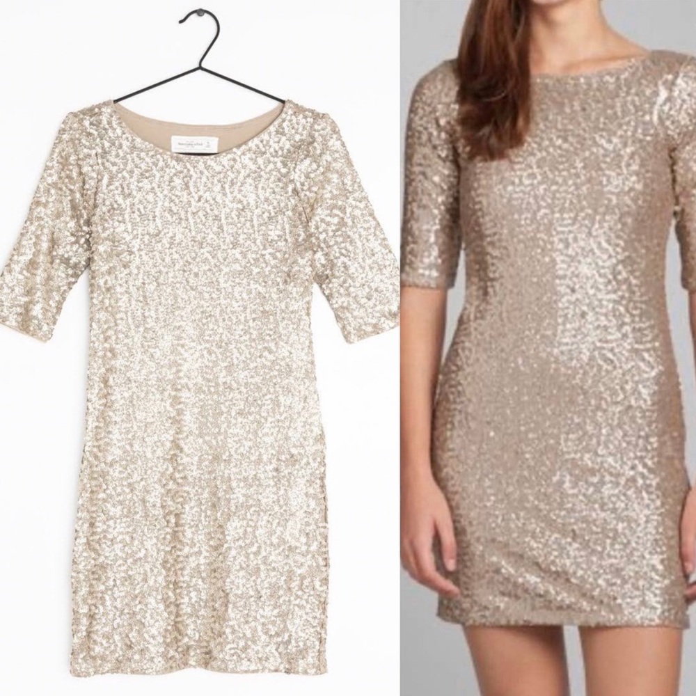 Abercrombie & Fitch mini Dress  champagne Gold Sequined